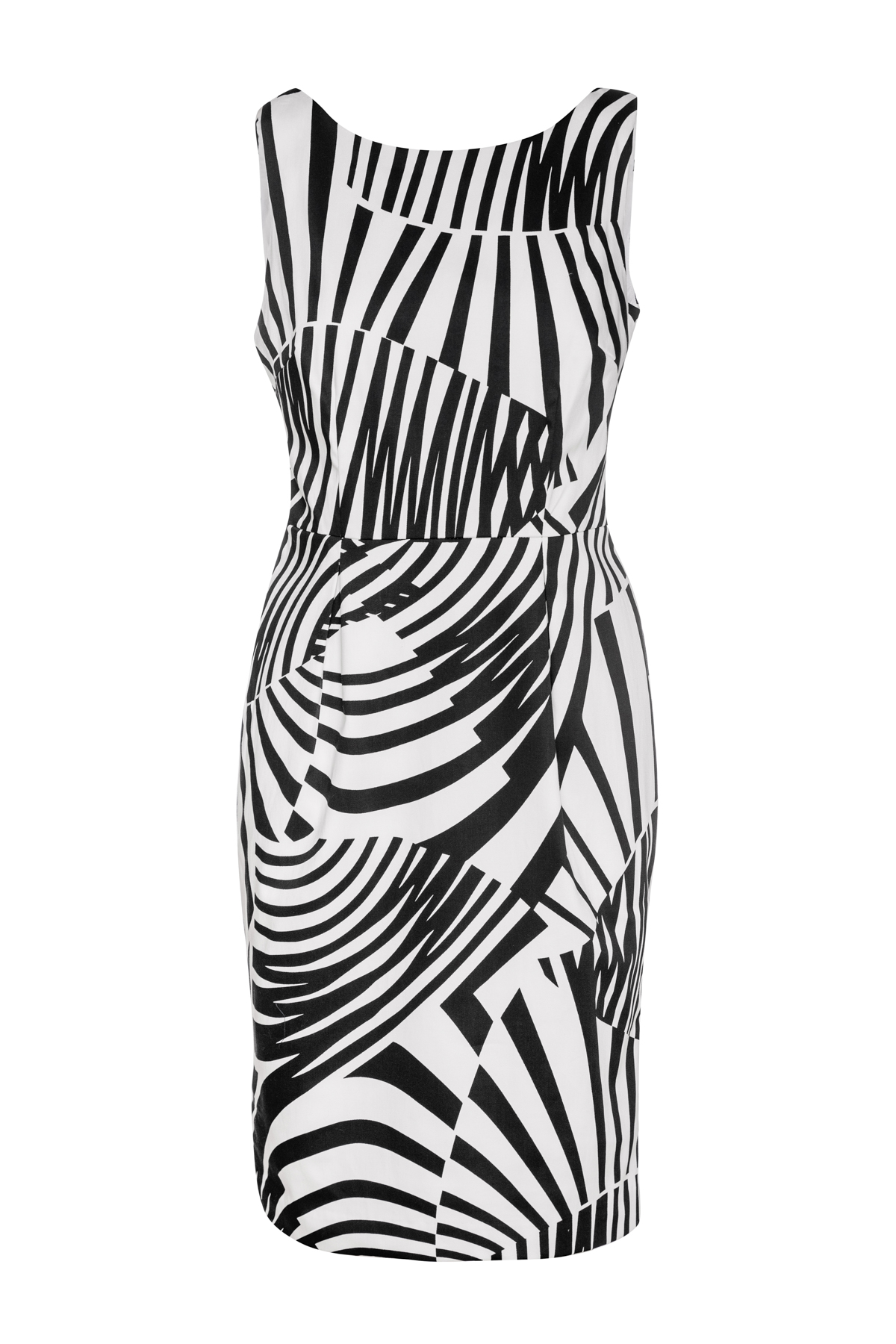 Grafisches Op-Art-inspiriertes Kleid aus Stretch-Baumwolle Image