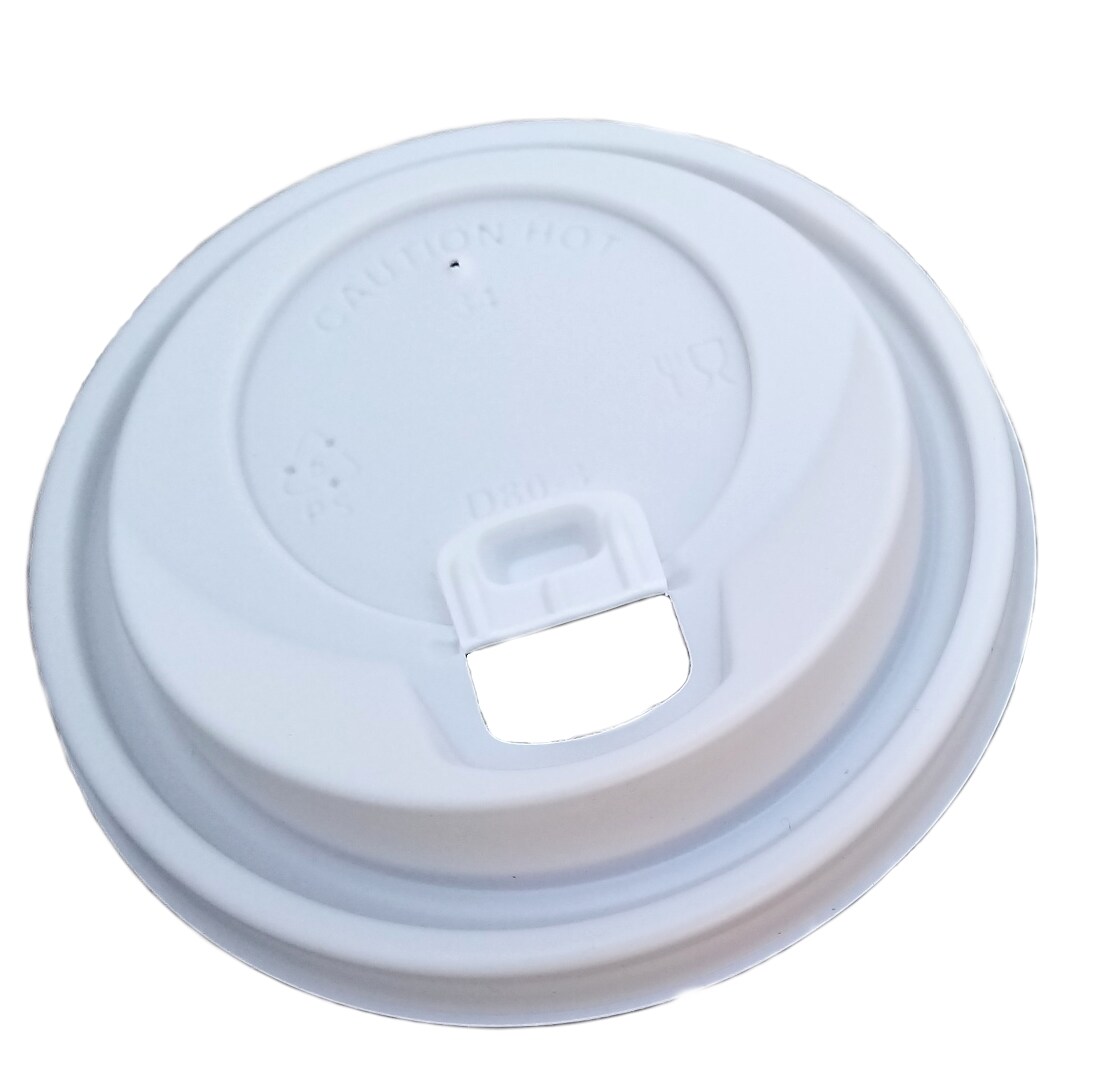 500 Deckel für Coffee to go Becher 0,2l-8oz, weiß, mit Verschluss 80mm Image