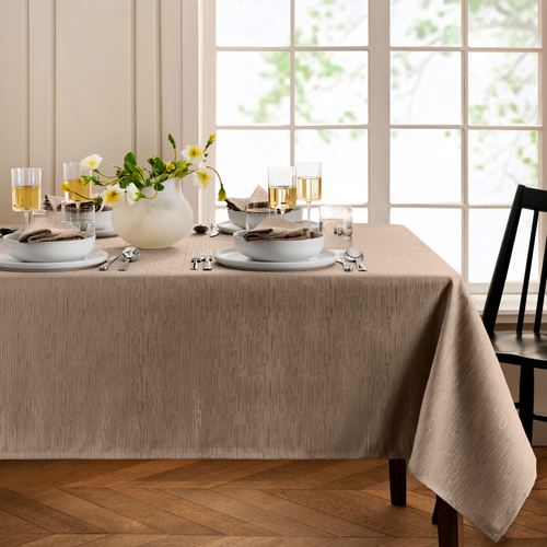 Branam Rectangle Tablecloth, 52 x 70, Taupe
