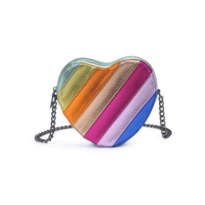 Plus Size Women's Tasha Faux Leather Heart Crossbody by Urban Expressions in Metallic Multi (Size NO SIZE)