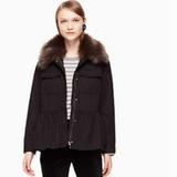 Kate Spade Jackets & Coats | Kate Spade Faux Fur Trim Military Jacket Small Nwt | Color: Black/Brown | Size: S