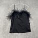 J. Crew Tops | J Crew Shirt Womens Small Black Collection Tank Top Silk Feather Trim Bo127 | Color: Black | Size: S