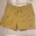 J. Crew Shorts | J.Crew Yellow Women’s Whale Embroidered Shorts Size 4 | Color: Green/Yellow | Size: 4