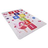 Blue 107 x 79 x 0.4 in Area Rug - Zoomie Kids Roepke Area Rug w/ Non-Slip Backing Polyester/Cotton | 107 H x 79 W x 0.4 D in | Wayfair