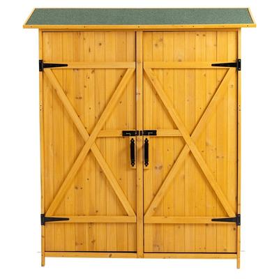 Wooden Storage Shed with Lockable Door