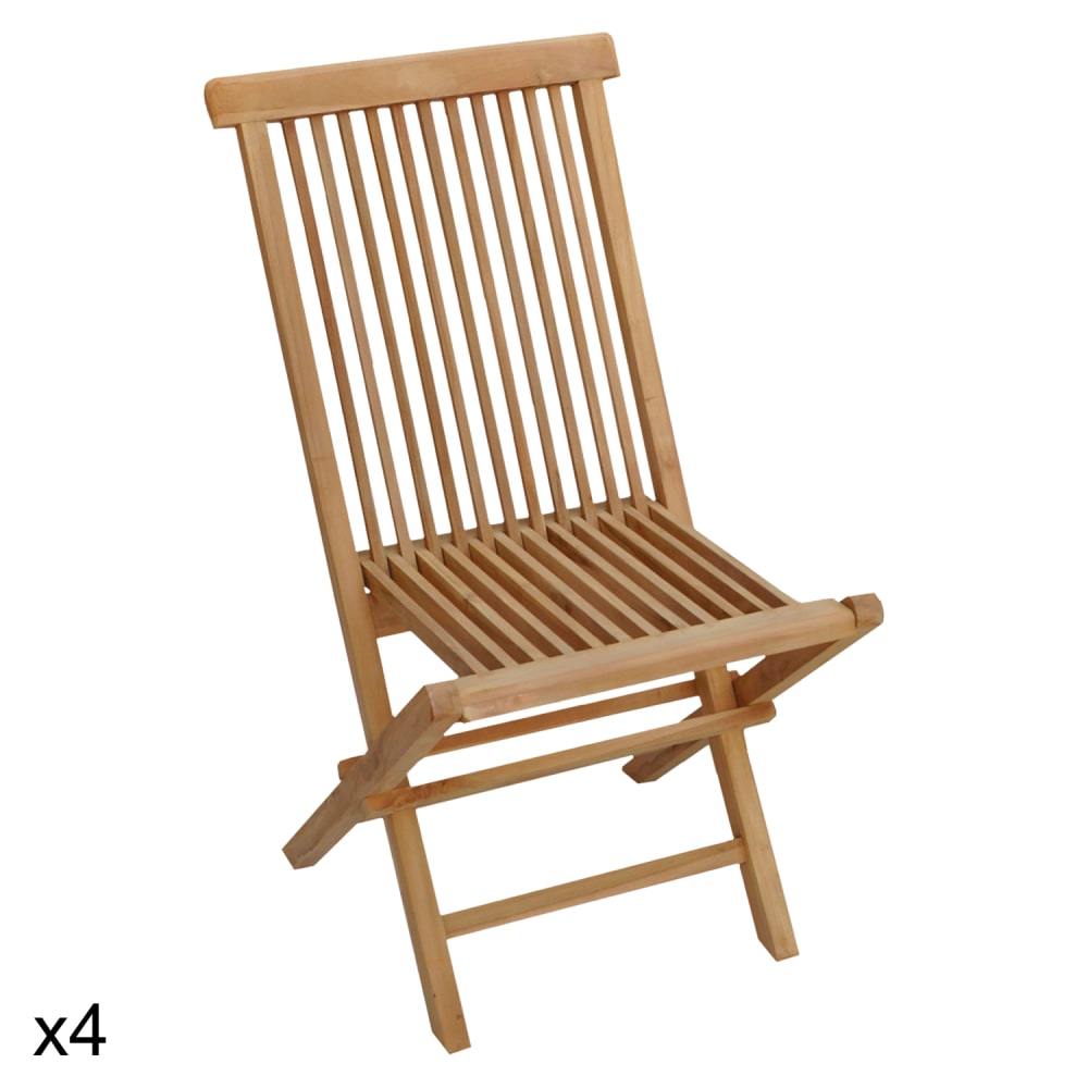 Set di 4 sedie da giardino in teak