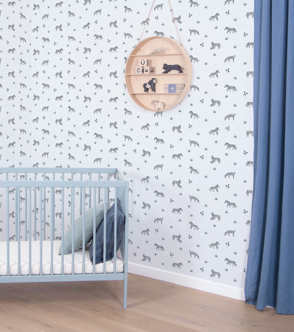 Carta da parati intessuta stampa zebre (50 cm x 10 m)