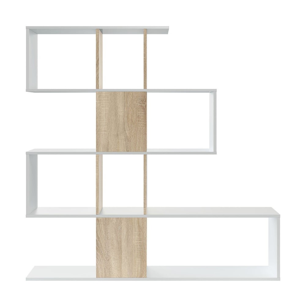 Libreria con 4 livelli e 11 scomparti - A145 cm - Effetto Legno chiaro
