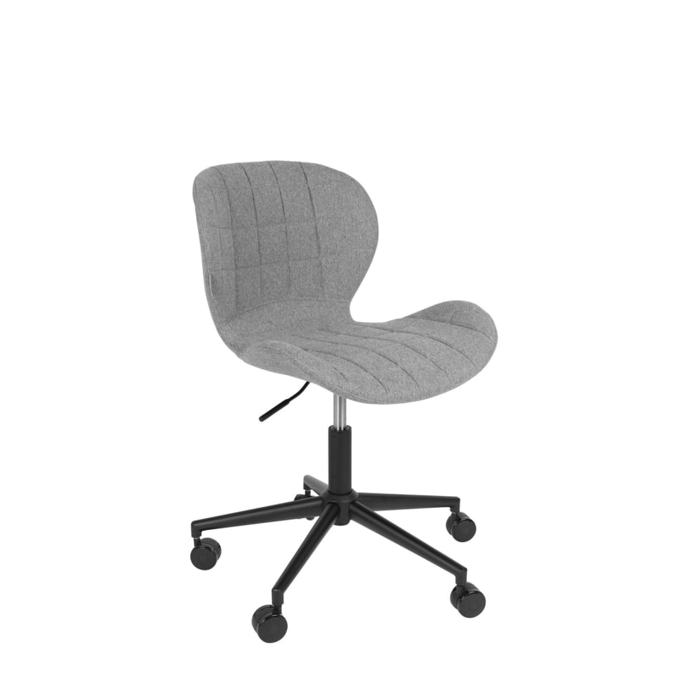 Sedia da ufficio in tessuto grigio con rotelle