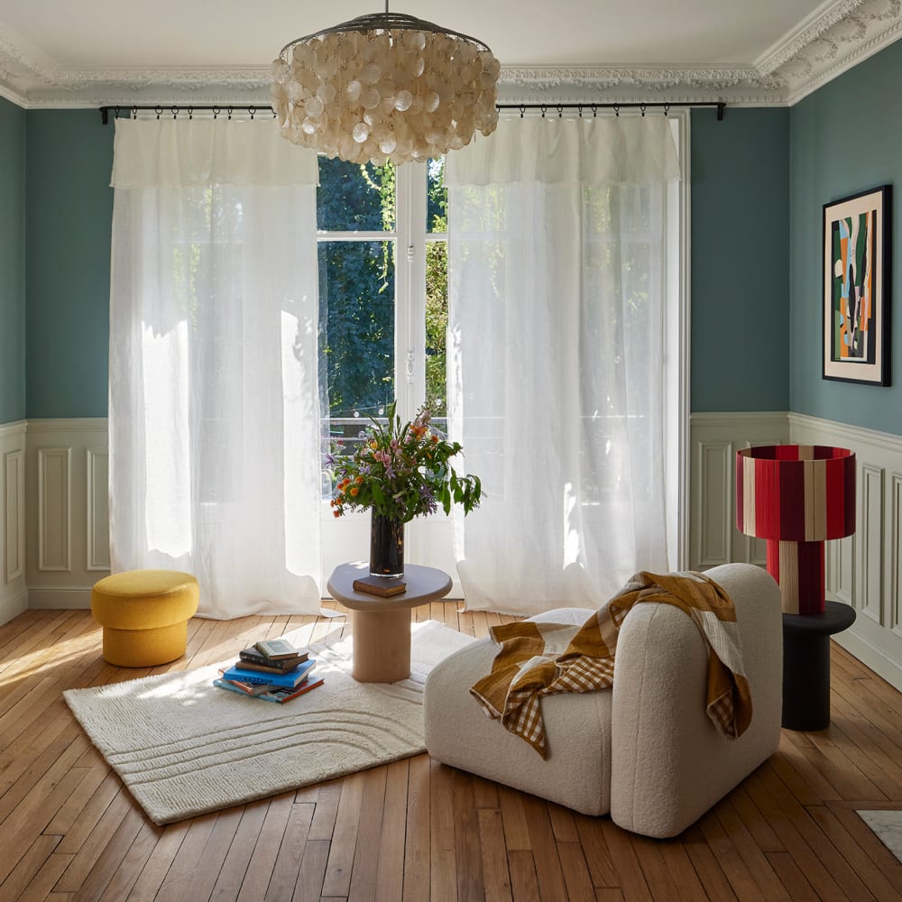 Velatura canapa lavata con finitura a frange bianco 140x280 cm