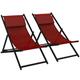 Set 2 sedie poltrona sdraio da esterni in alluminio rosso