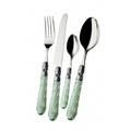Set Posate 24pz verde ghiera cromo
