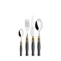 Set Posate 24pz nero ghiera dorata