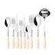 Set Posate 75pz beige ghiera cromo