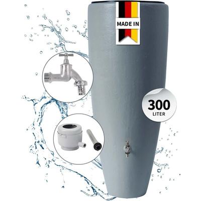Garantia - 2in1 Wasserbehälter Komplett-Set 300 Liter zinkgrau inkl. Chrom-Auslaufhahn und Image