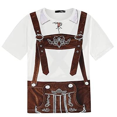 Oktoberfestbier T-Shirt-Ärmel Lederhosen Grafik Für Herren Erwachsene Karneval Oktoberfestbier 3D-Druck Party Urlaub Image