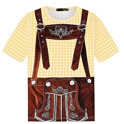 Oktoberfestbier T-Shirt-Ärmel Lederhosen Grafik Für Herren Erwachsene Karneval Oktoberfestbier 3D-Druck Party Urlaub Image