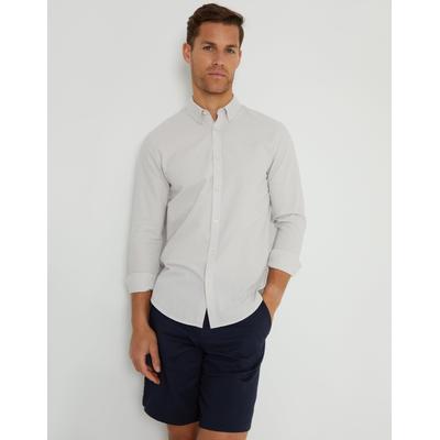 Off White Cotton Long Sleeve Shirt