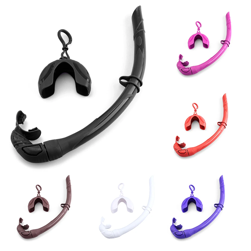 Tube de compétitivité pliable en silicone avec étui de rangement compact, tube respiratoire unisexe pour la plongée en apnée et les sports nautiques, support enroulable