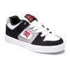 Sneaker DC SHOES "Pure", Kinder, Gr. 13(30,5), schwarz-weiß (weiß, schwarz, rot), Obermaterial: Leder / Futter: Textil / Außensohle: Gummi, Schuhe