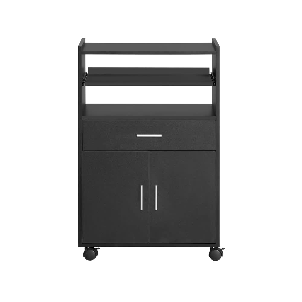 Carrello da cucina porta microonde nero in mdf