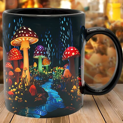 Pilz-Fantasie-Tasse - trippiges, nebliges Naturdesign, perfektes Geschenk für Naturliebhaber und Fantasy-Fans Image