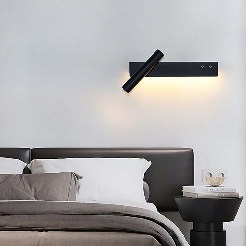 LED-Wandleuchten für den Innenbereich, verstellbare Wandleuchten mit Schalter, Beleuchtungskörper, Lampen, warmweiße Wandbeleuchtung für Schlafzimmer, Arbeitszimmer, Büro, 110-240V Image