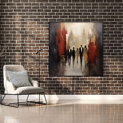 handgemalte menschliche Figuren, Liebespaar, Liebling, Ölgemälde, 100 % handgemalt, strukturiertes Stadtgemälde, abstraktes Acryl-Ölgemälde, Wanddekoration, Gemälde für Wohnzimmer, Büro