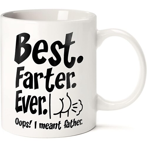 Lustige Geschenke zum Vatertag für Papa, Ehemann, ihn, von Tochter, Sohn, Kindern, Ehefrau – 312 ml Keramik-Kaffeetasse – kleine Geschenke für Weihnachten, Geburtstage, Jahrestage, Scherzgeschenke für Image