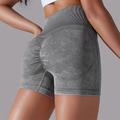 Per donna Shorts da Palestra Shorts da yoga Shorts da allenamento Vita Alta Yoga Allenamento in Palestra Pilates Pantaloncini Grigio scuro Azzurro cielo Viola Gli sport Abbigliamento sportivo
