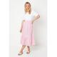 Oasis Womens Petite Broderie Midi Skirt - Pink Cotton - Size 10 UK | Oasis Sale | Discount Designer Brands