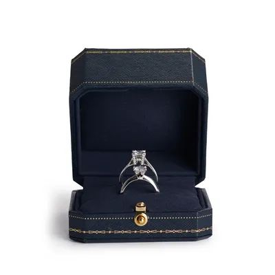 Oirlv Jewelry Ring Box Wedding Couple Ring Box Vintage Jewelry Box Royal Blue Gift Boxes Royal Blue