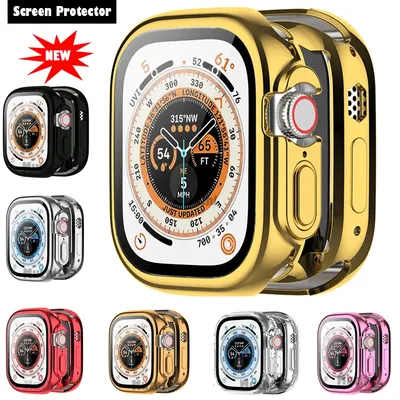 49mm Cover for Apple Watch Ultra 49mm 45mm 41mm 42/38mm 44mm 40mm TPU bumper Screen Protector iWatch