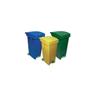 Bidone bidoni quadri con ruote e pedale lt80 colore: giallo