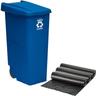 Wellhome - riciclare contenitore 110 l, chiuso con coperchio, ideale per il riciclaggio di carta e