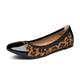 NVNVNMM Womens Shoes Ballet Flats Women Sole Flex Pointed Toe Ladies Slip on Shallow Loafers Office Flat Boat Comfort(Color:Leopard,Size:8 US)