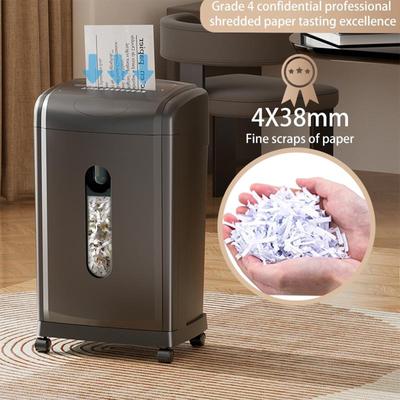 Paper Shredder 7.9 Gallon Bin Shred Credit Card Mail Staple Clip Security Level Document Shredder With Handle - 5' x 8'