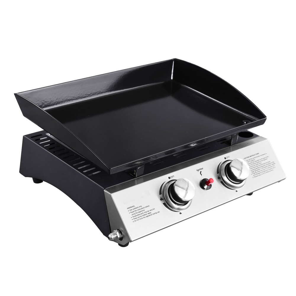 Griglia a gas a 2 fuochi in acciaio nero