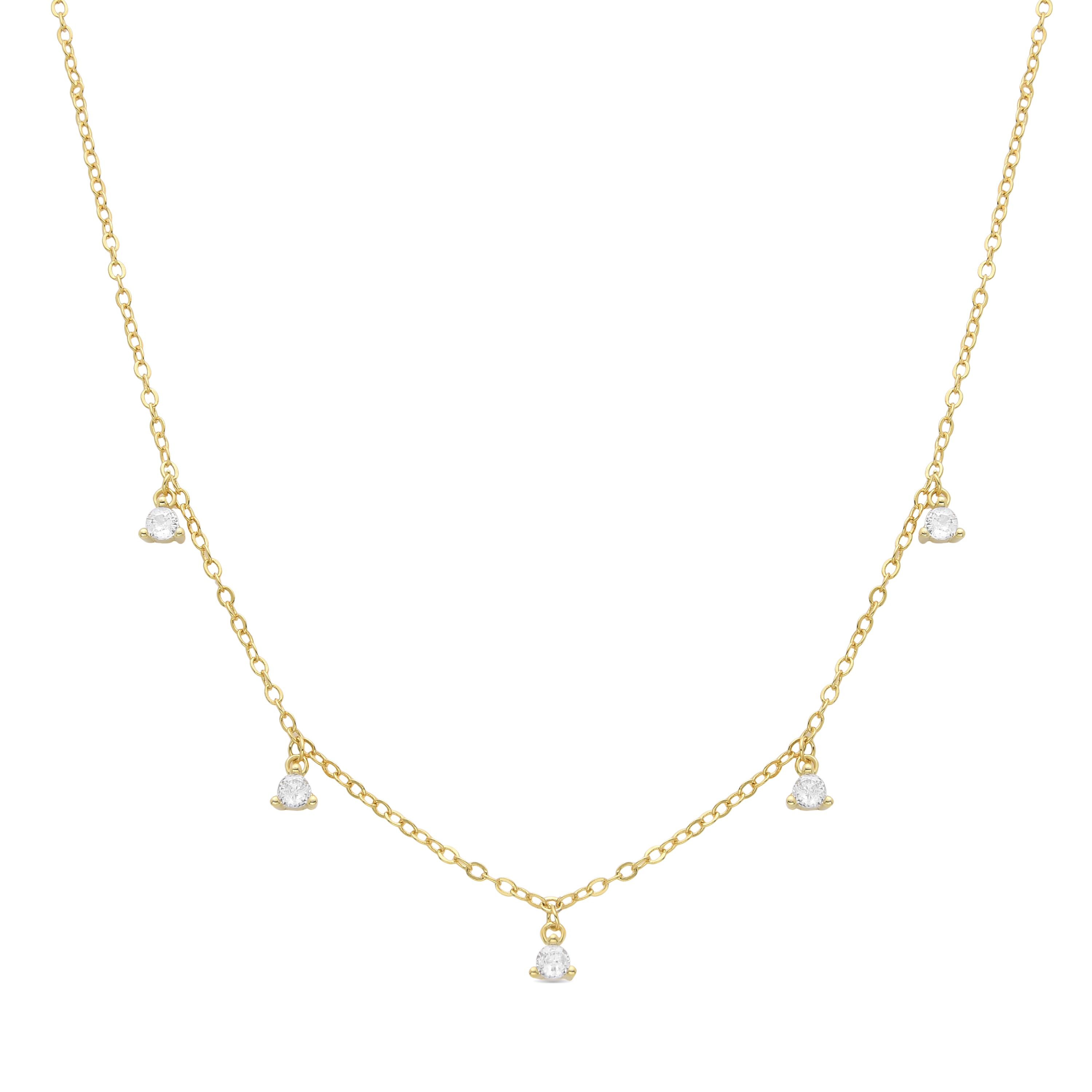 Luxenter Kisain-Halsschmuck, aus glänzenden Zirkonen, 18kt Gelbgold-Finish Image