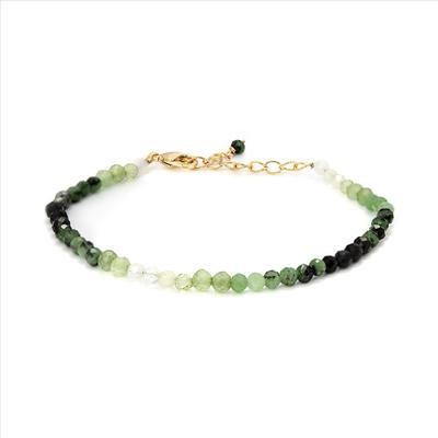 Luxenter Grüner Kristall Armband aus 18K Gelbgold - Halok Image