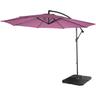 Hegele - Ombrellone giardino spiaggia Acerra 3 m con base lilla - purple