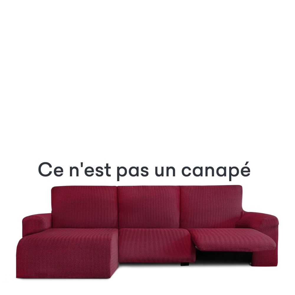 Housse de canapé relax en L gauche b/c bordeaux 250 * 360 cm