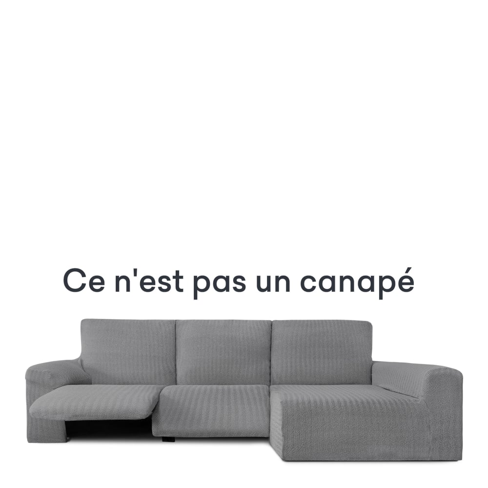 Housse de canapé relax en L droite extensible gris 250 * 360 cm