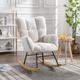 Chaise à bascule rembourrée en tissu Teddy moderne du milieu du siècle, siège rembourré pour salon