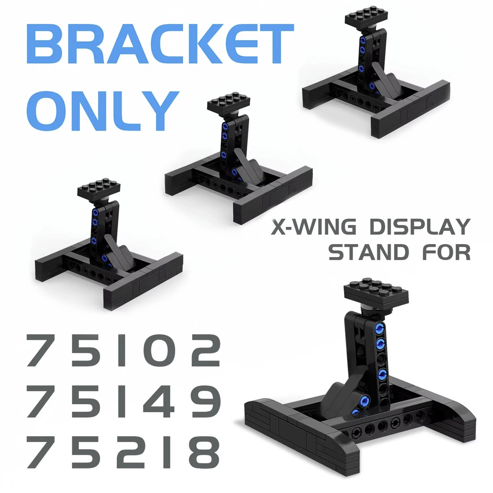MOC Stand Display Halterung Bausteine Für X-Wing Space Wars Kämpfer 75102/75149/75218 Unterstützung Ziegel Kinder spielzeug Kinder Geschenk Image