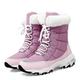 XCVFBVG Womens Boots Ankle boots Women's winter shoes Warm and waterproof snow boots Women's lace up boots.(Color:Pink,Size:9.5)