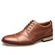 XCVFBVG Mens Leather Shoes Leather Men's Shoes Rubber Sole Wooden Heel Men's Dress Shoes Breathable Casual Trendy Shoes(Color:Brown,Size:11)