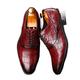 XCVFBVG Mens Leather Shoes Mens Dress Shoes Formal Business Shoes for Men Leather Oxfords Office Flats Men Shoes(Color:Red,Size:11)