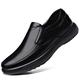 XCVFBVG Mens Leather Shoes Genuine Leather Microfiber Men's Shoes Rubber Non-Slip Soft Casual Shoes, Slip-On Soft Sole Non-Slip Men's Leather Shoes(Color:Schwarz,Size:11)