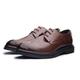 ZXSXDSAX Mens Leather Shoes Shoes Men Pointy Casual Men‘s Shoes Spring Summer Autumn Winter Leather Shoes Business Flats(Color:Brown,Size:6)